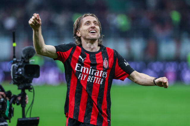 Modric esulta dopo la vittoria in Milan-Inter