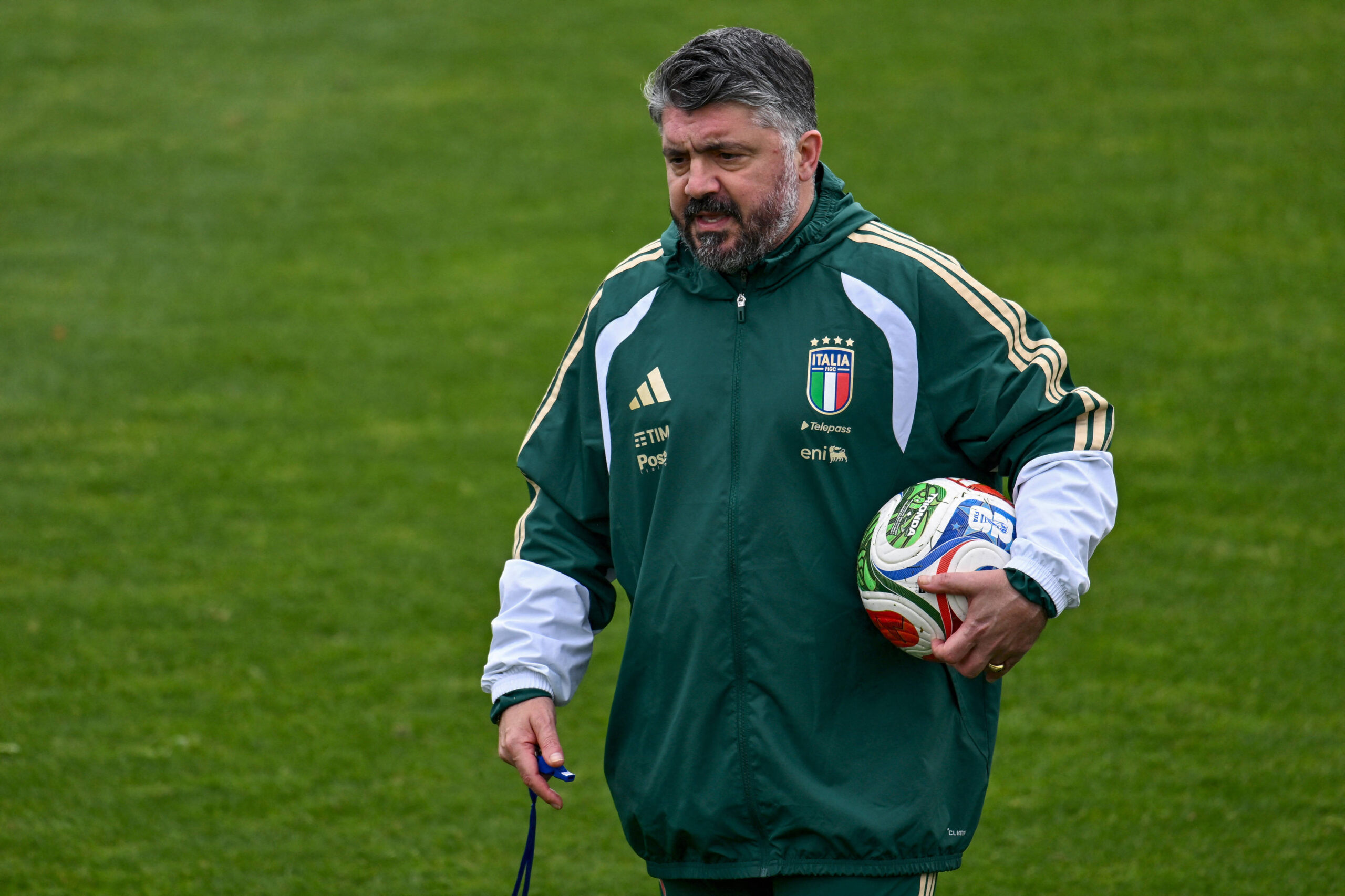 Gattuso durante un allenamento dell'Italia