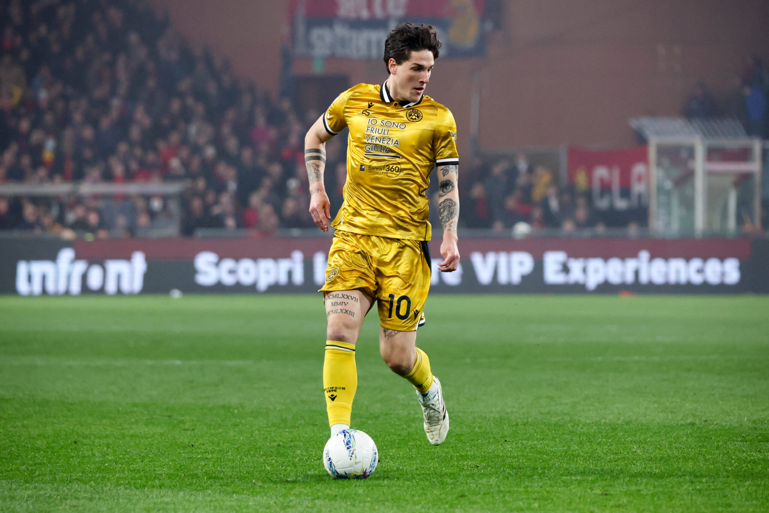 Nicolò Zaniolo in azione durante Genoa-Udinese