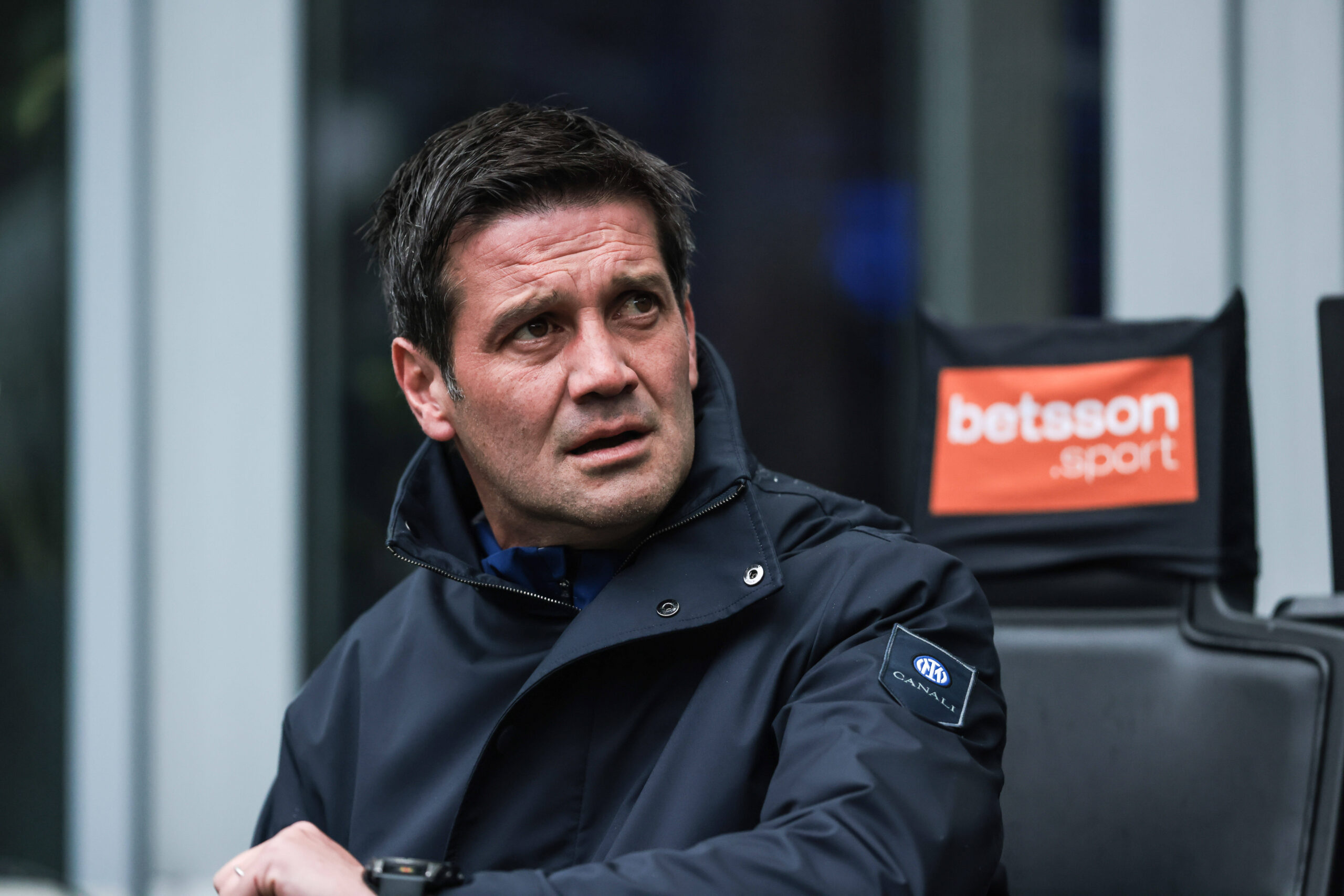 Cristian Chivu in panchina contro l'Atalanta