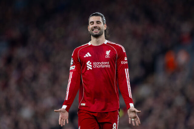 Szoboszlai in azione con il Liverpool