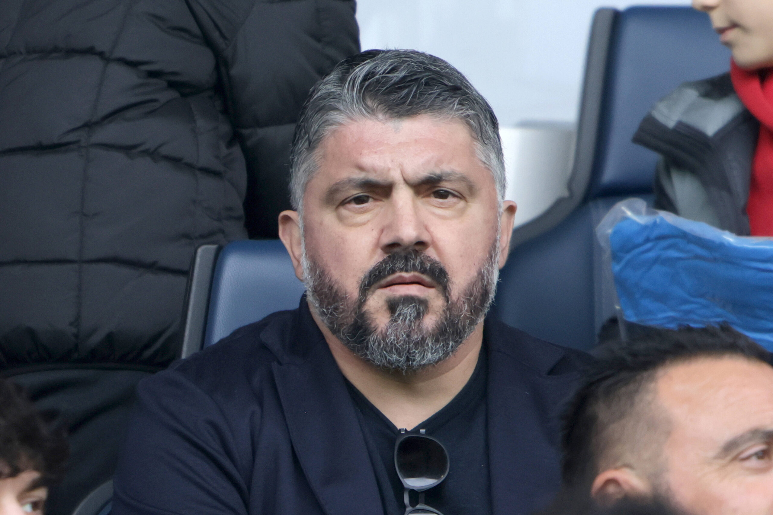 Gattuso, ct dell'Italia, in tribuna a Bergamo