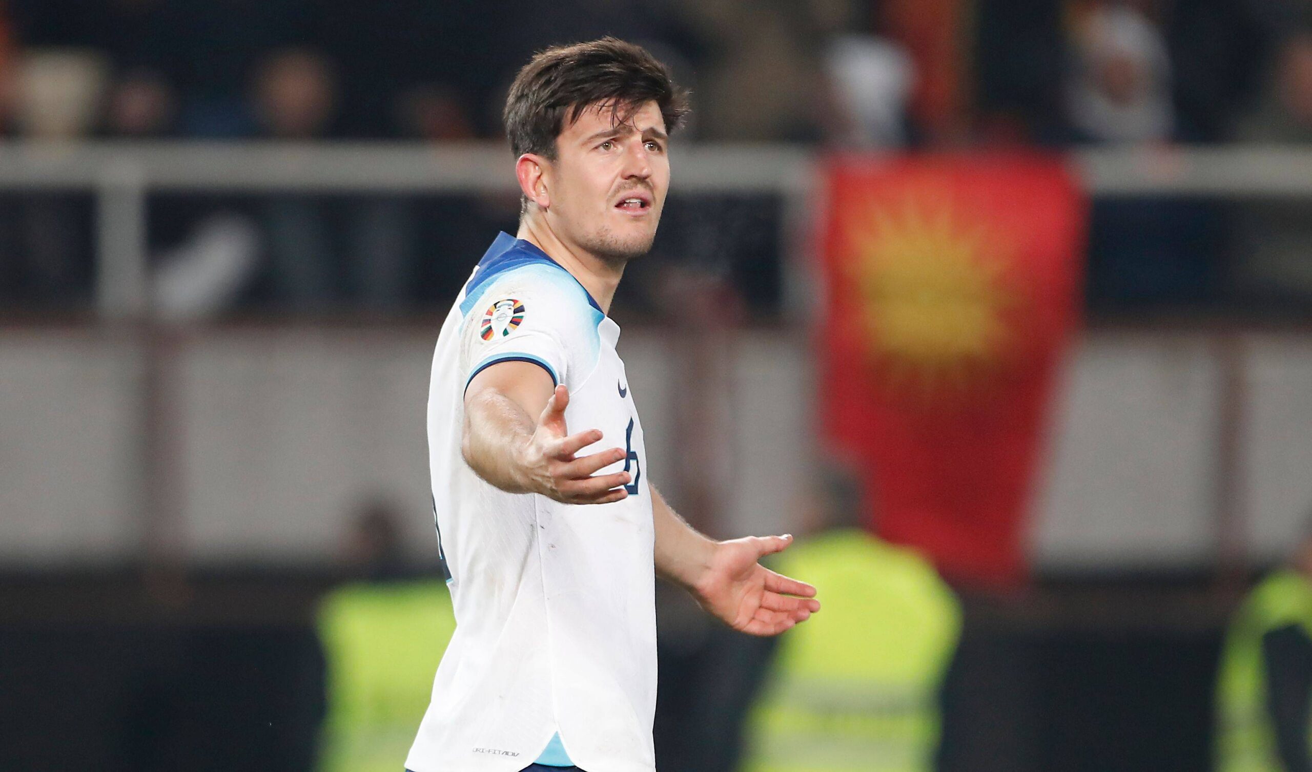 Harry Maguire con la maglia della Nazionale Inglese