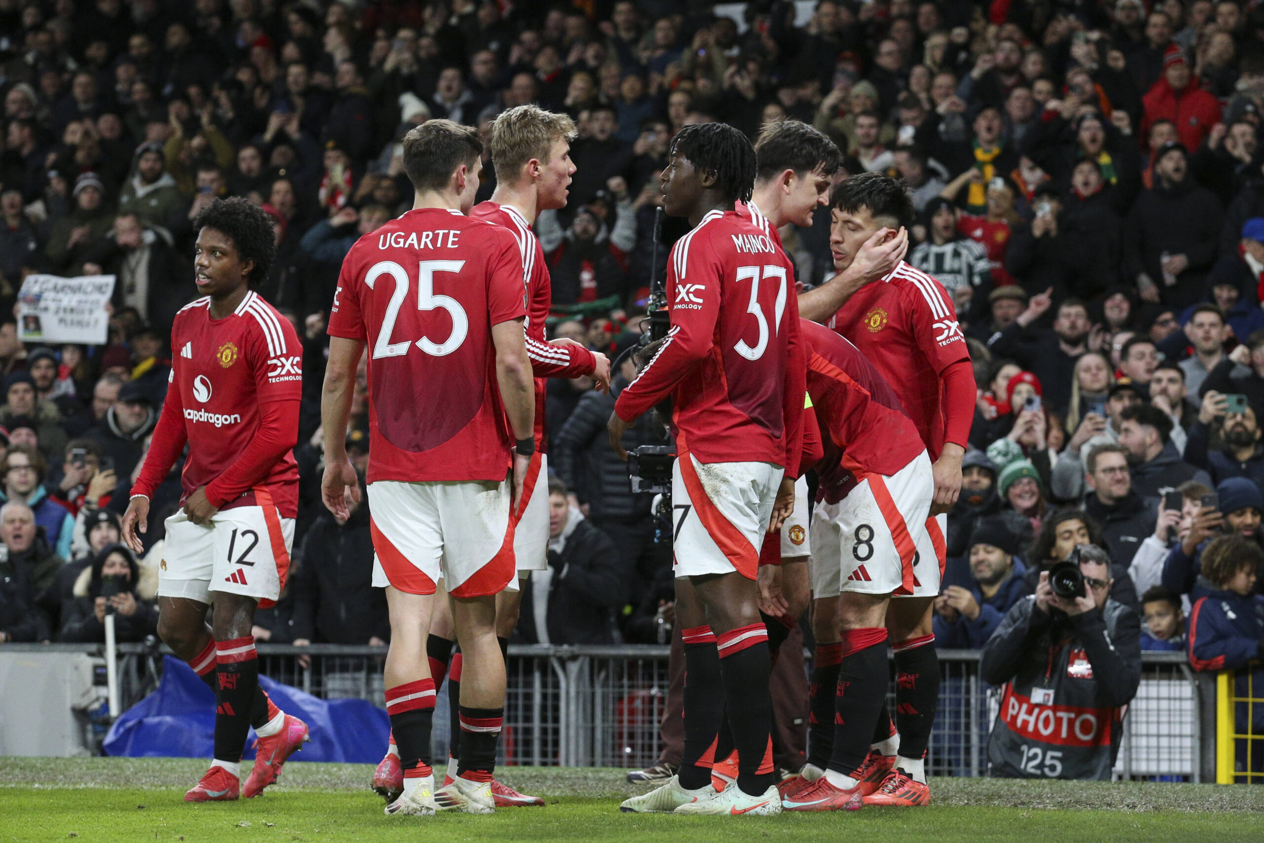 Manchester United, giocatori in gruppo