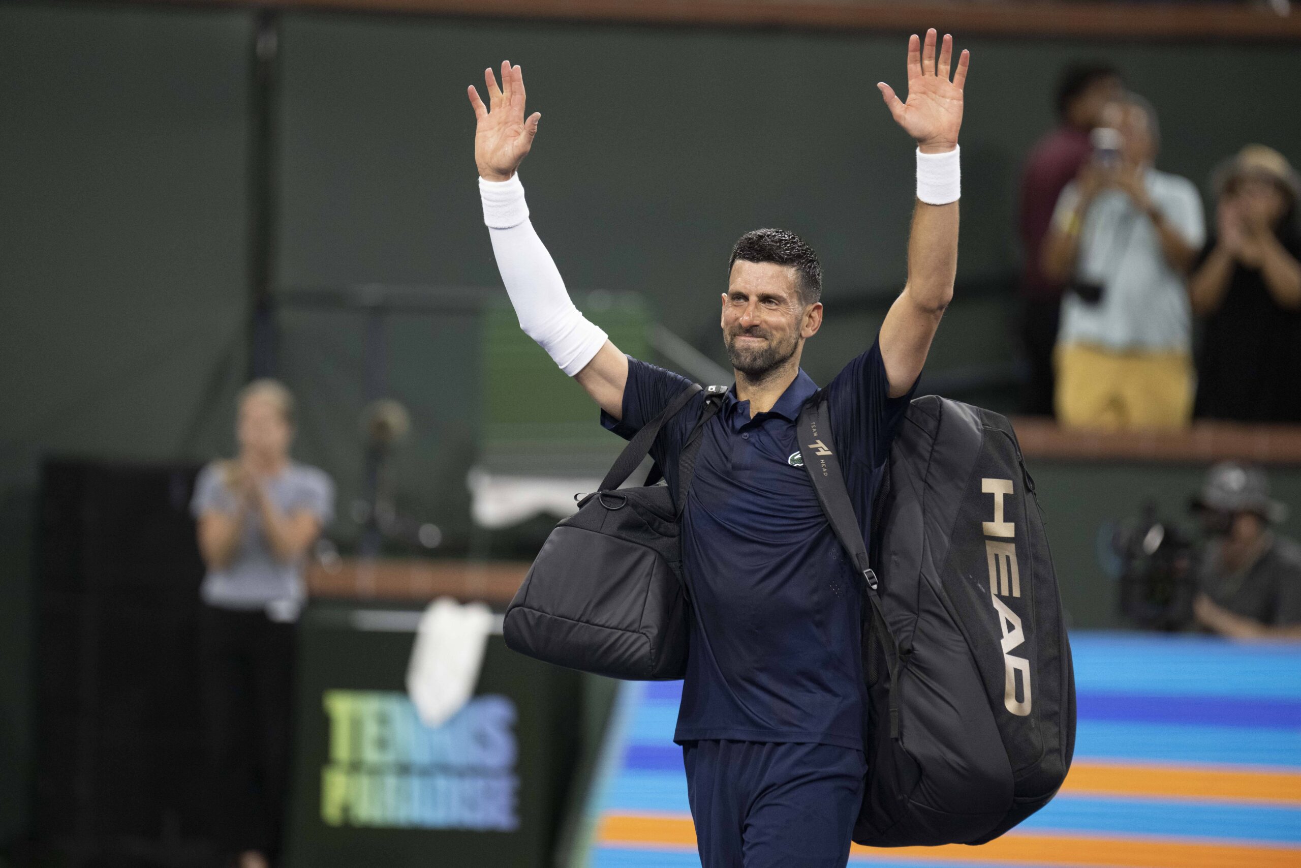 Novak Djokovic dopo un incontro a Indian Wells