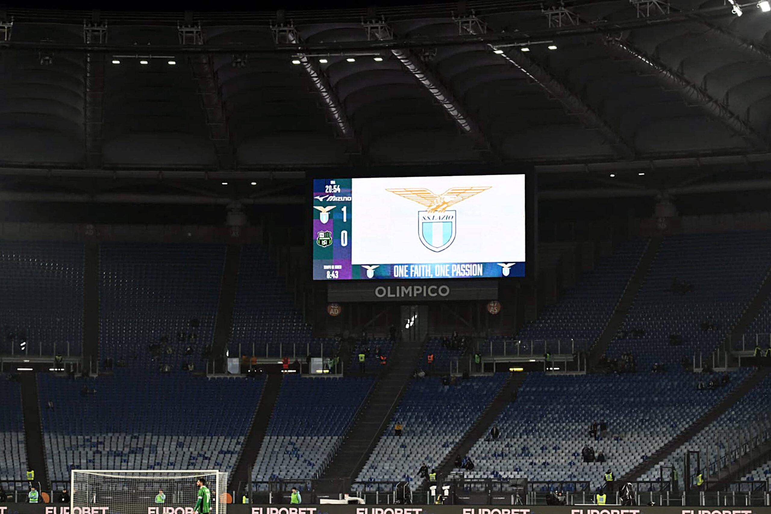 La Curva Nord vuota a Lazio-Sassuolo