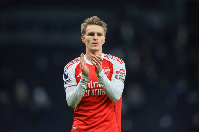 Odegaard durante la sfida contro il Tottenham