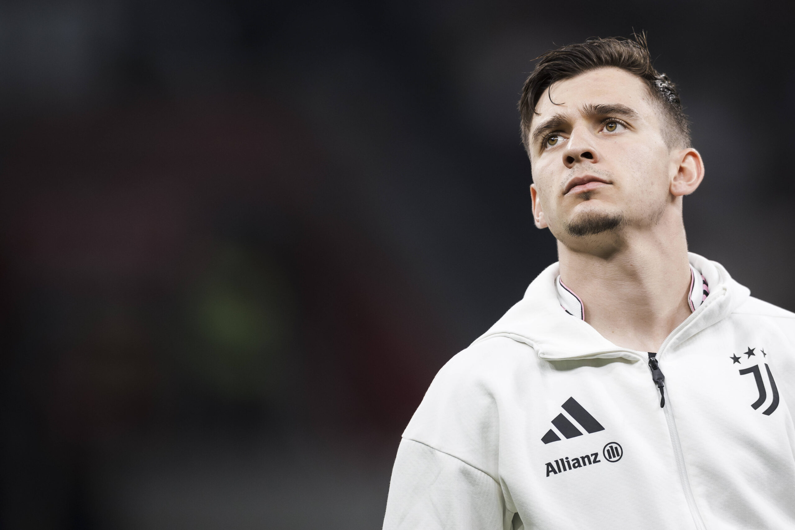 AC Milan v Juventus FC - Serie A Francisco Conceicao of Juventus FC looks on prior to the Serie A football match between AC Milan and Juventus FC. Milan Italy Copyright: xNicolòxCampox