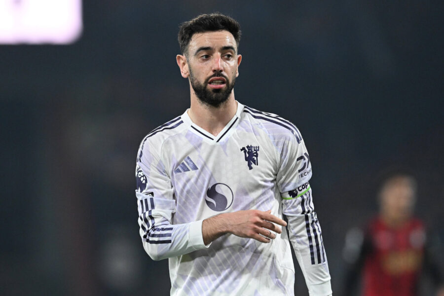 Bruno Fernandes in azione con il Manchester United