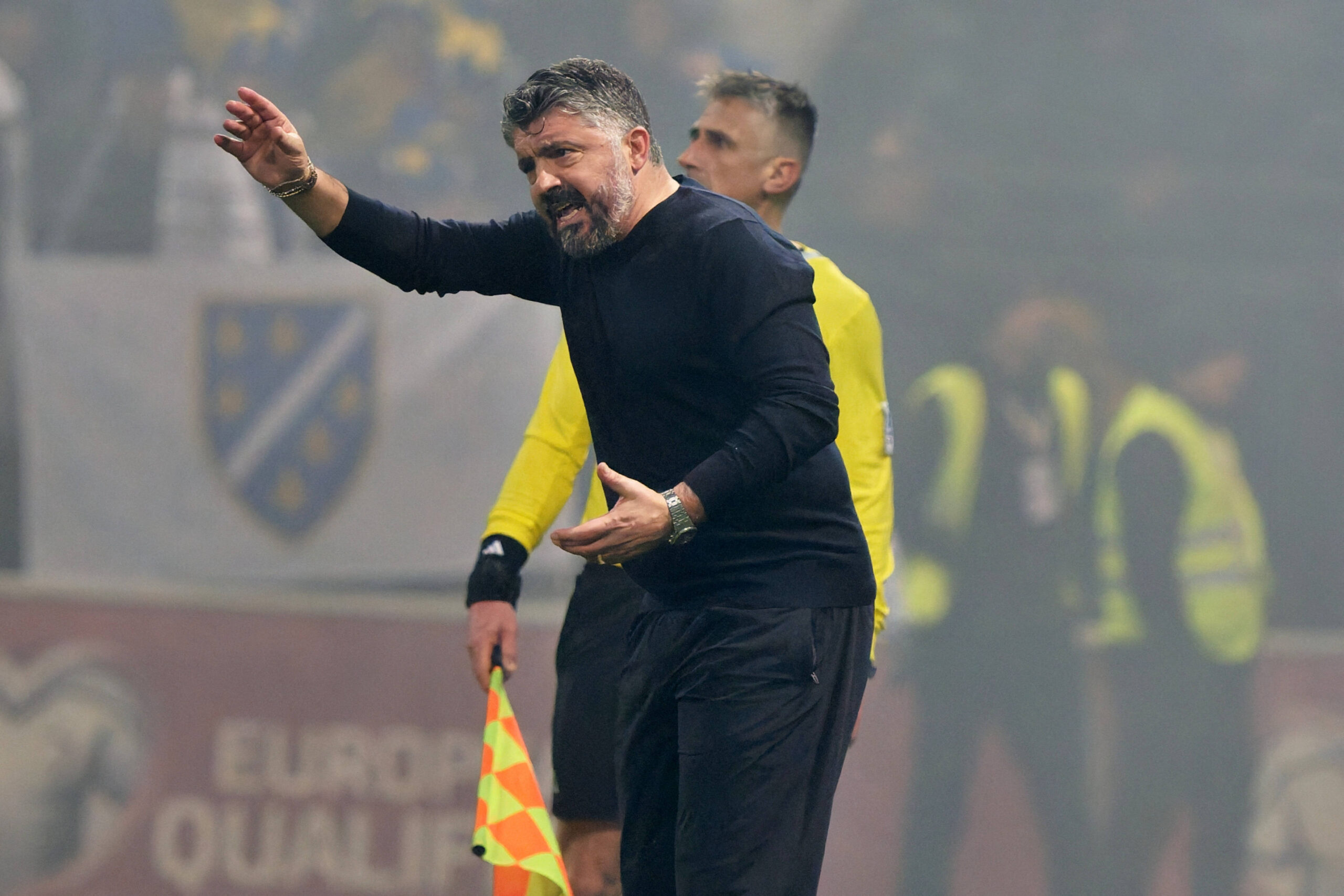 Gattuso durante Bosnia-Italia