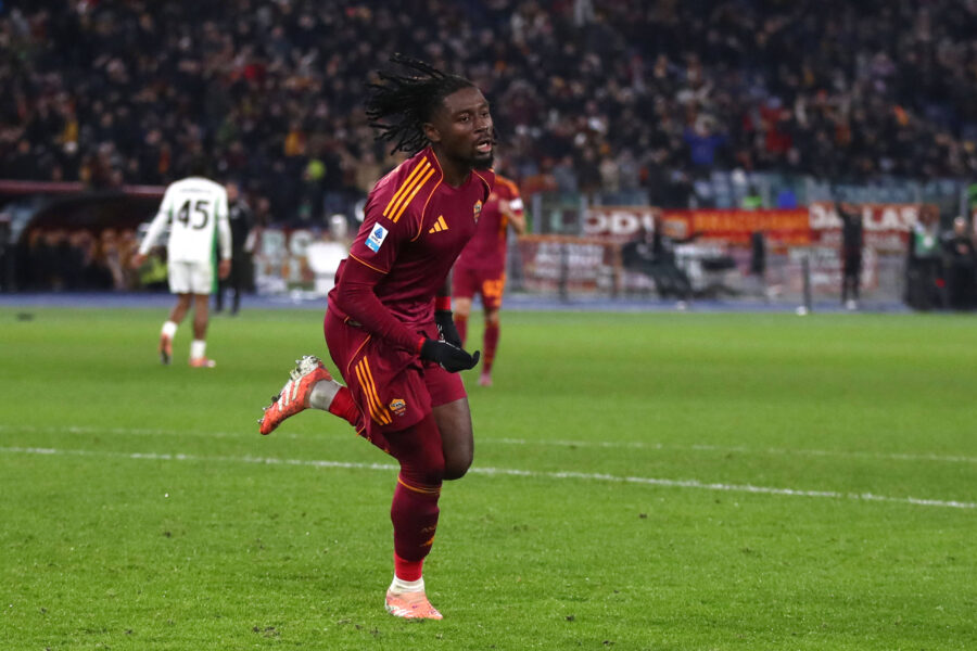 Kone esulta in Roma-Sassuolo