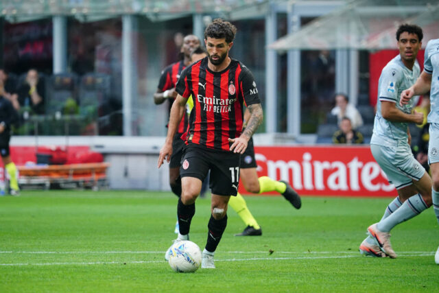 Christian Pulisic in azione durante Milan-Udinese
