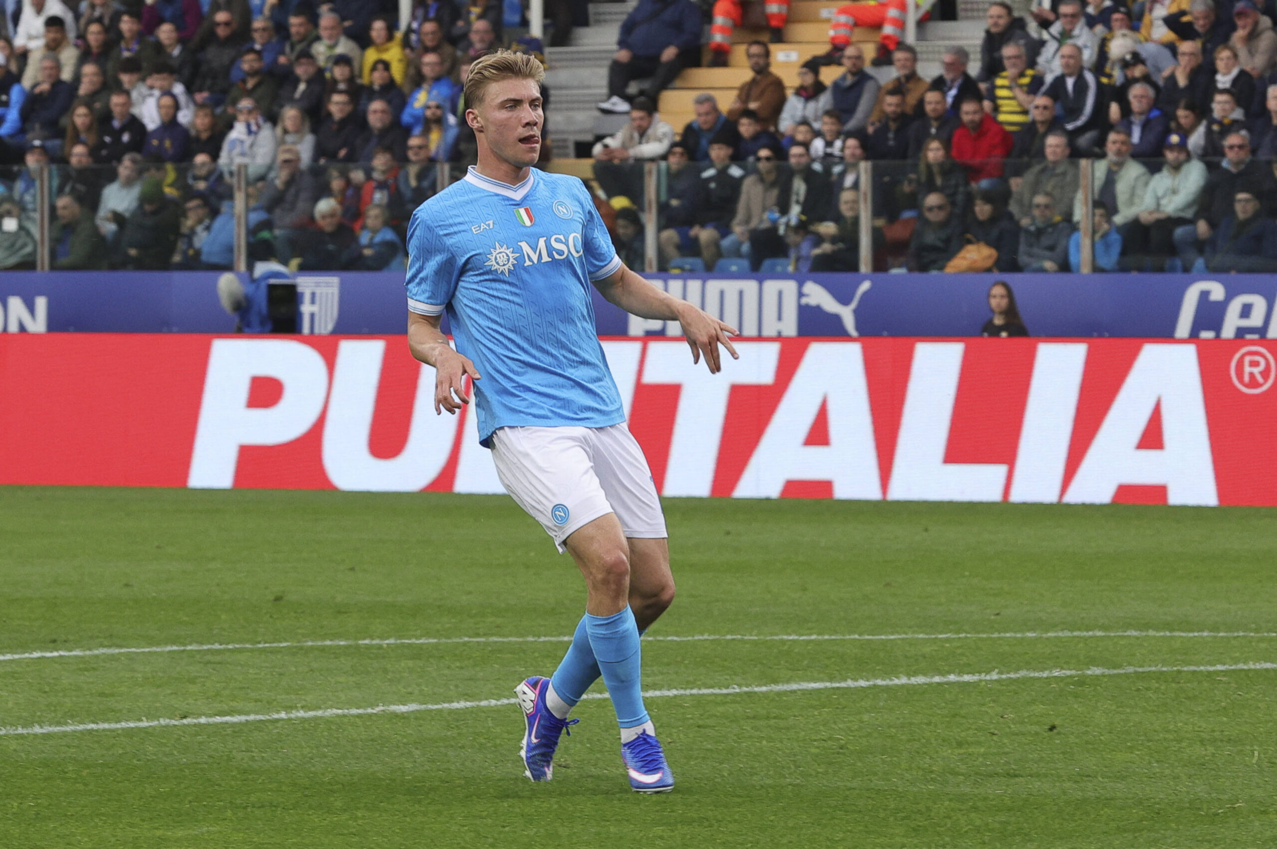 Hojlund durante Parma-Napoli