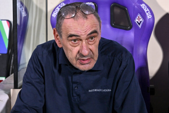 Sarri durante Fiorentina-Lazio