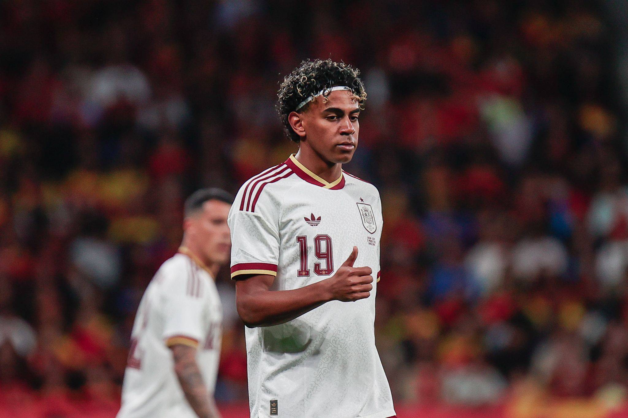 Lamine Yamal durante l'amichevole Spagna-Egitto