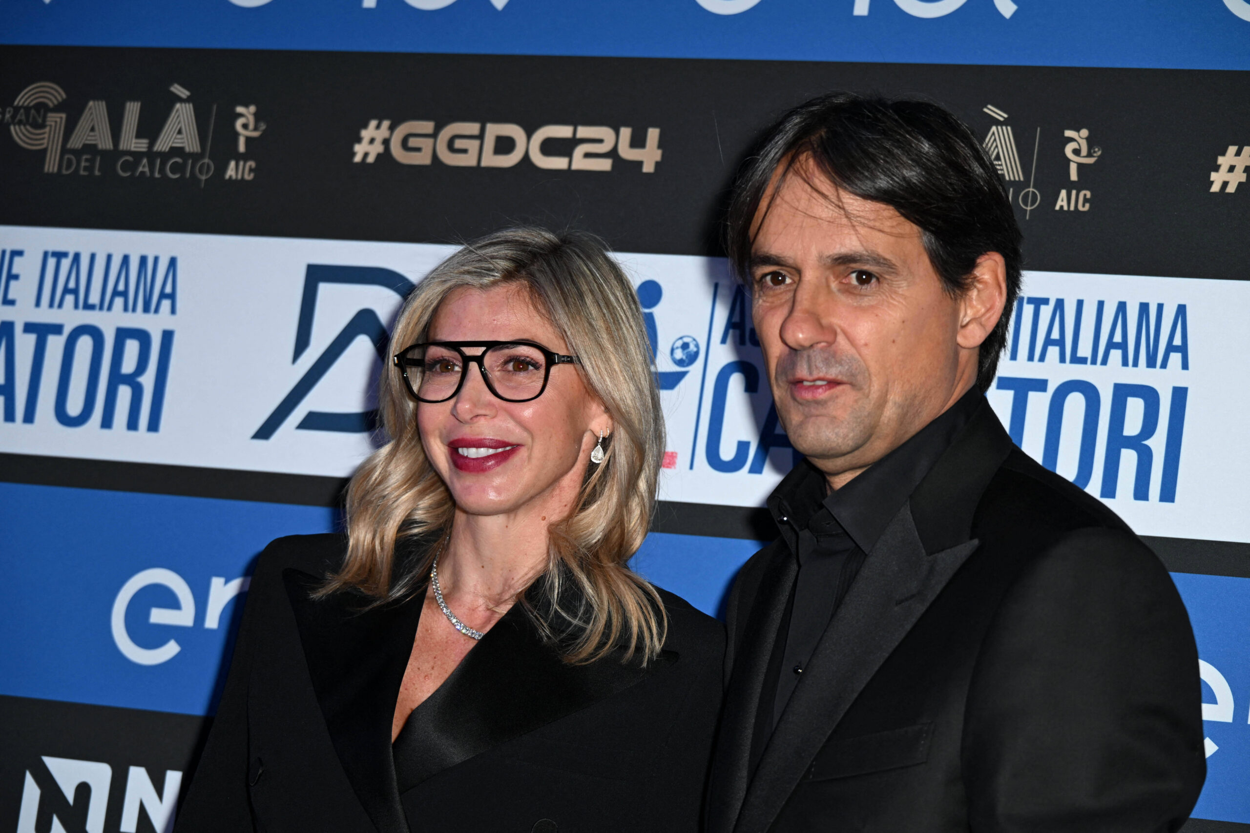 Simone Inzaghi insieme alla moglie