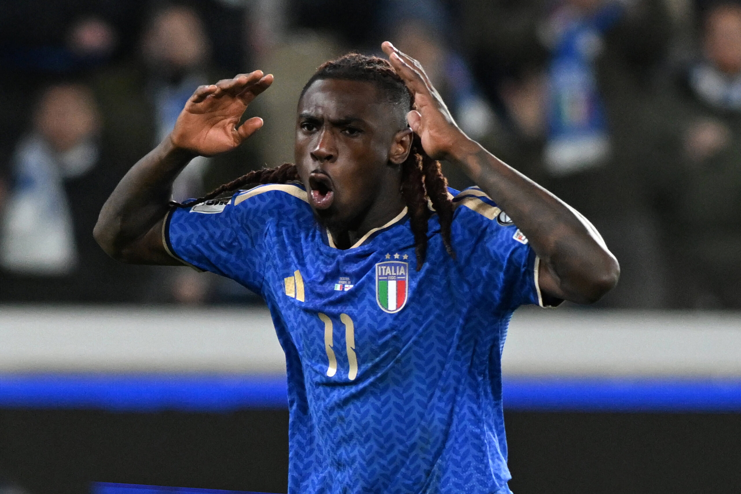 MOISE KEANin azione con la maglia dell'Italia