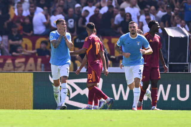 Il derby di andata tra Lazio e Roma