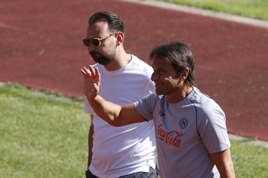 Manna e Conte al campo di allenamento del Napoli