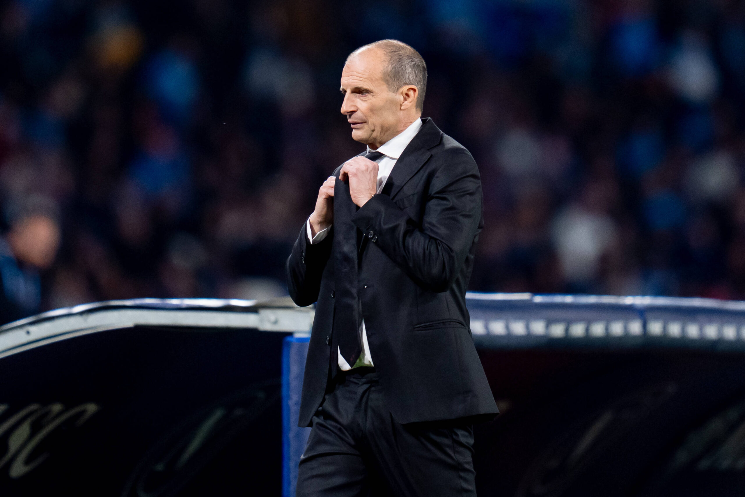 Massimiliano Allegri a bordo campo durante Napoli-Milan