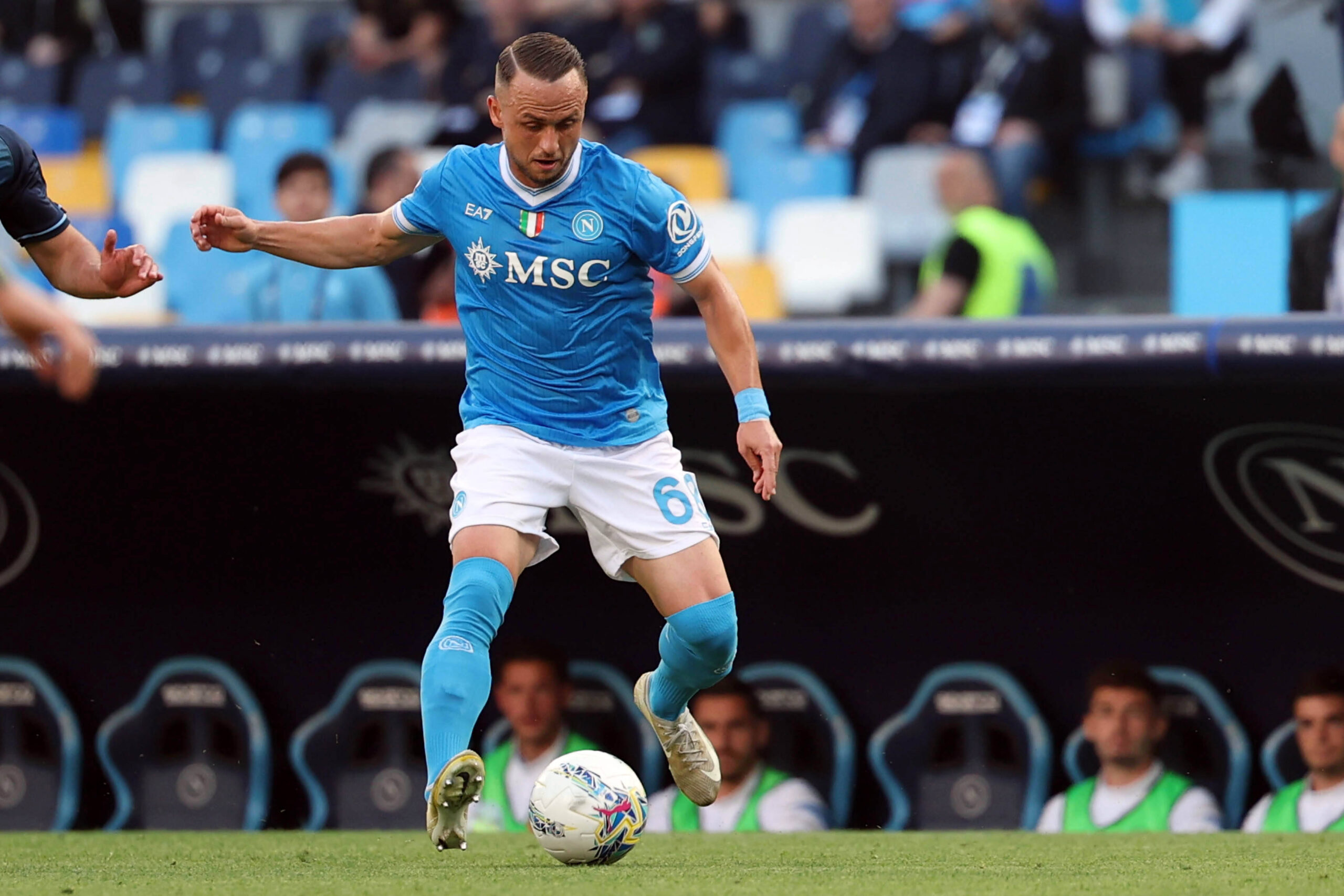Stanislav Lobotka in azione durante Napoli-Lazio