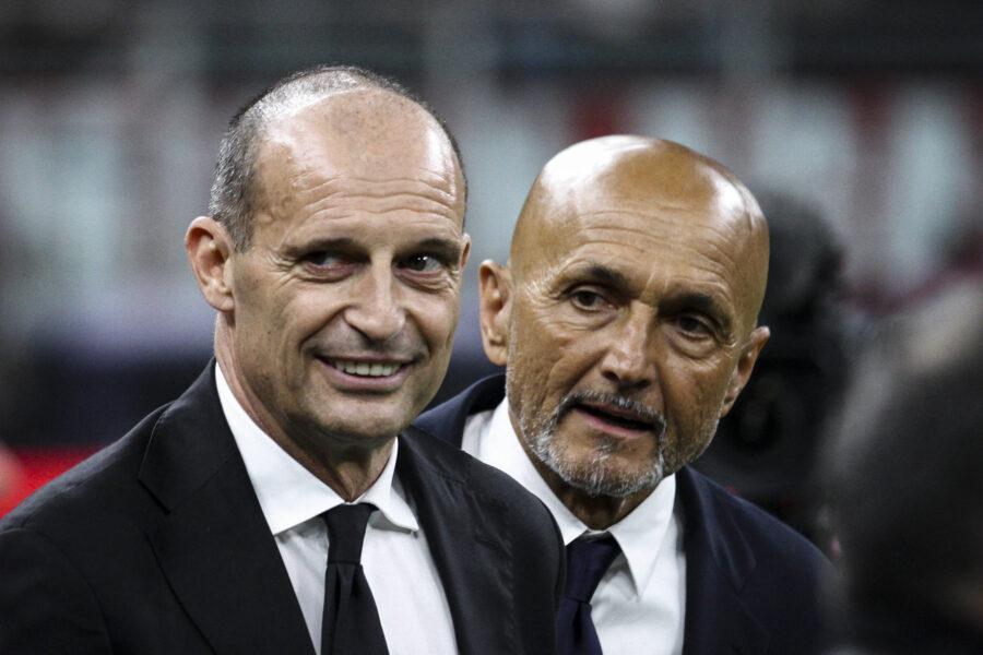 Allegri e Spalletti prima di Milan-Juventus