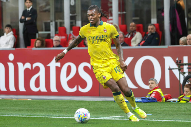 Leao durante Milan-Atalanta