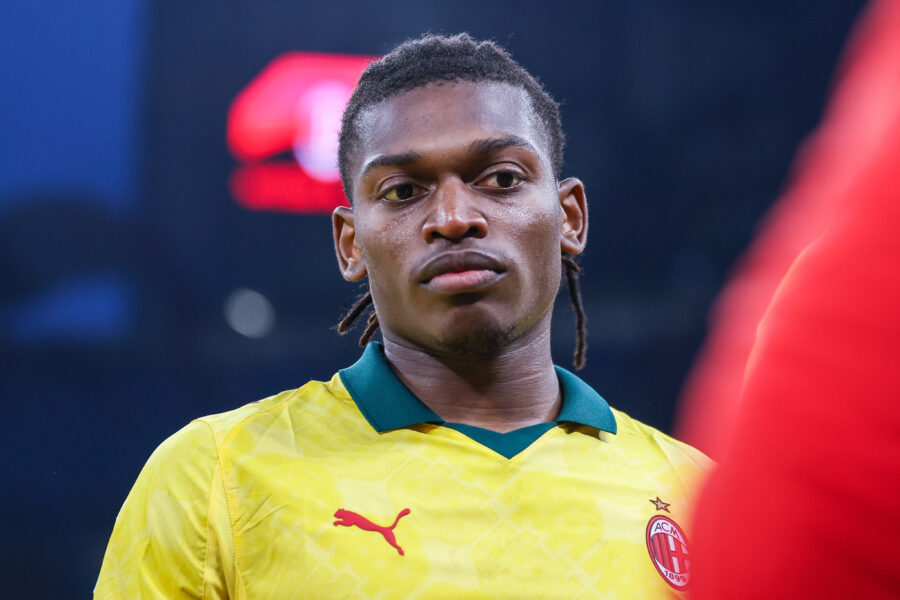 Leao durante Milan-Atalanta