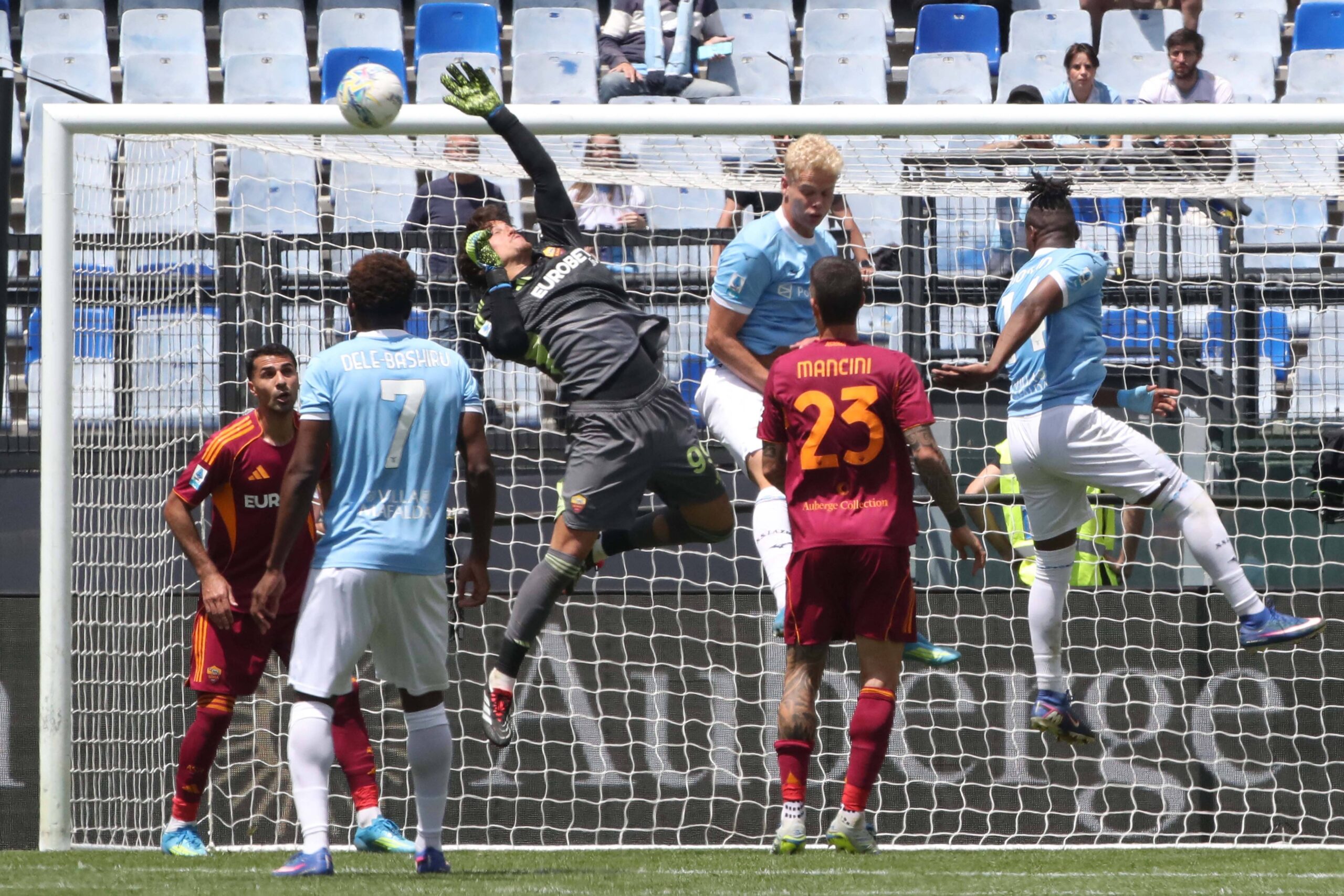 Svilar durante Roma-Lazio