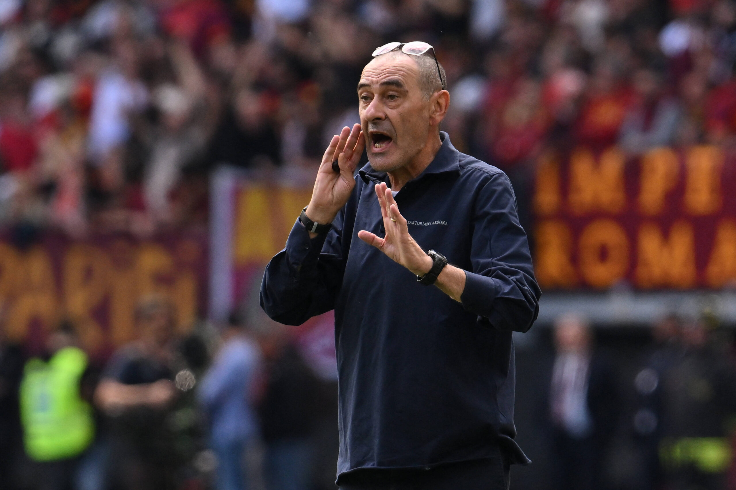 Maurizio Sarri durante il derby