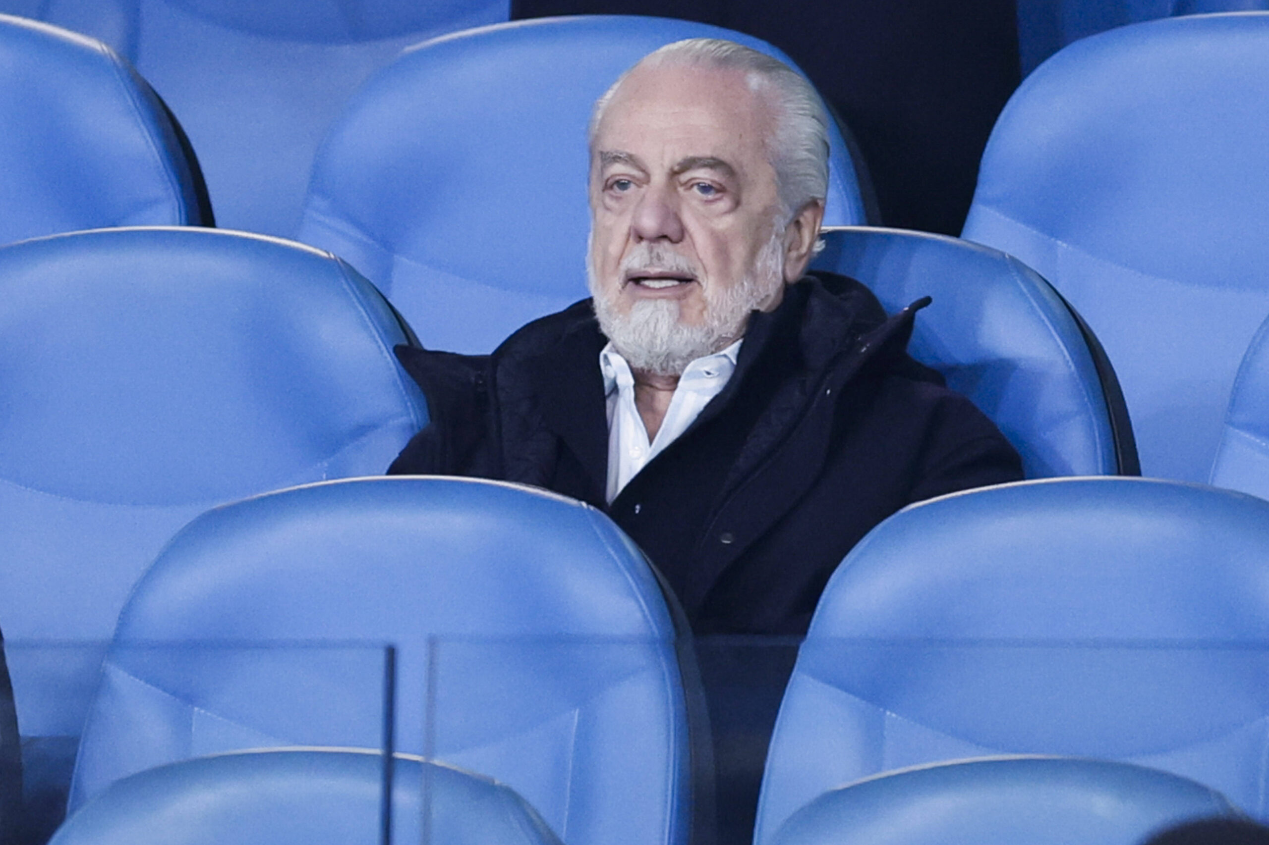 Aurelio De Laurentiis in tribuna a seguire il Napoli