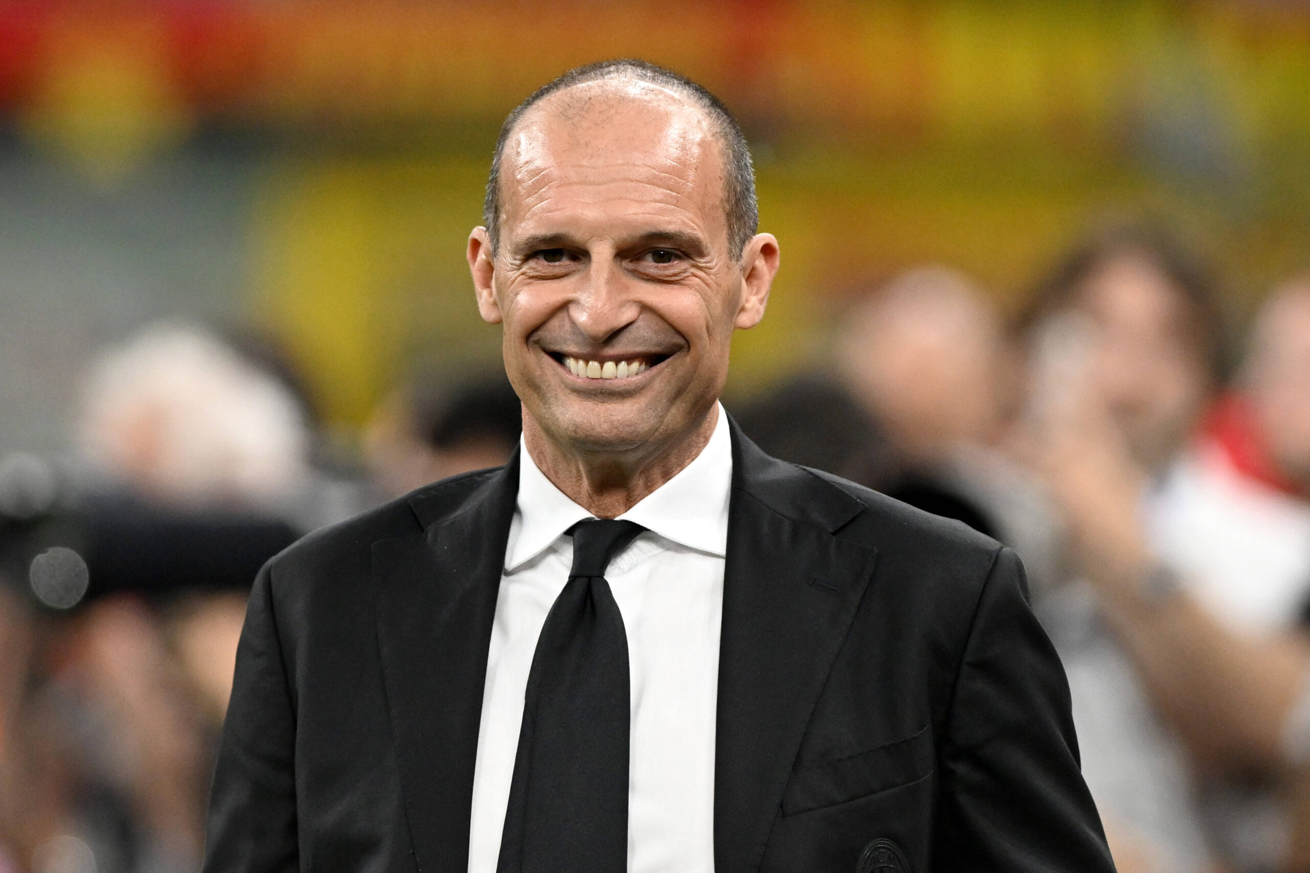 MASSIMILIANO ALLEGRI Coach, Milan, Serie A 2025-26, Milan-Juventus 0-0, azione, action, single shot, portrait, primo piano, gesti, sorriso, smile SERIE A 2025-26 MILAN-JUVENTUS 0-0
