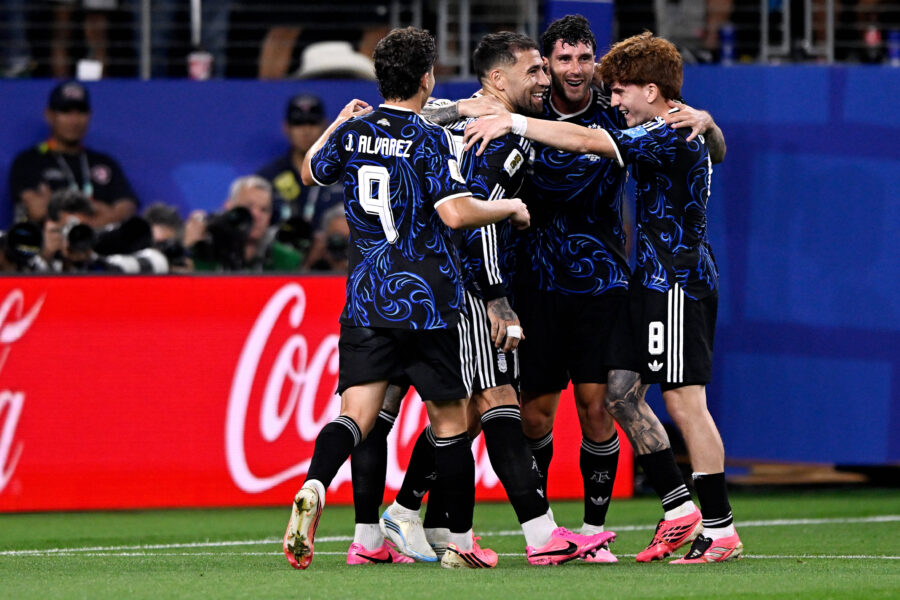 Esultanza dell'Argentina dopo un gol