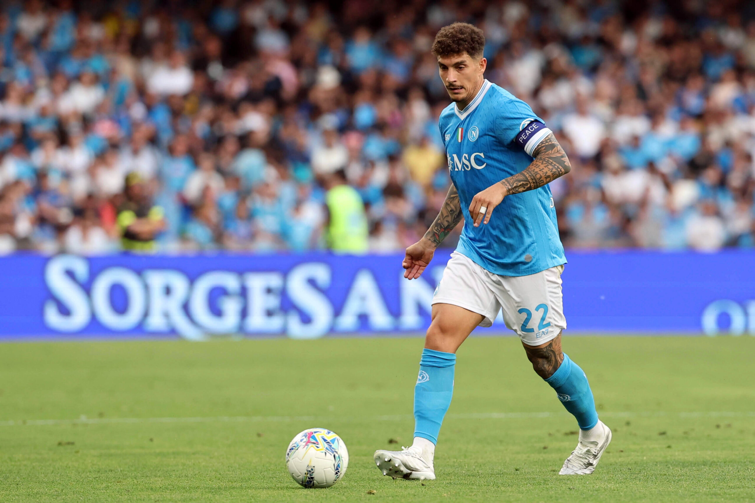 Giovanni Di Lorenzo in azione con il Napoli