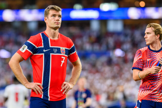Sorloth al termine di Norvegia-Inghilterra