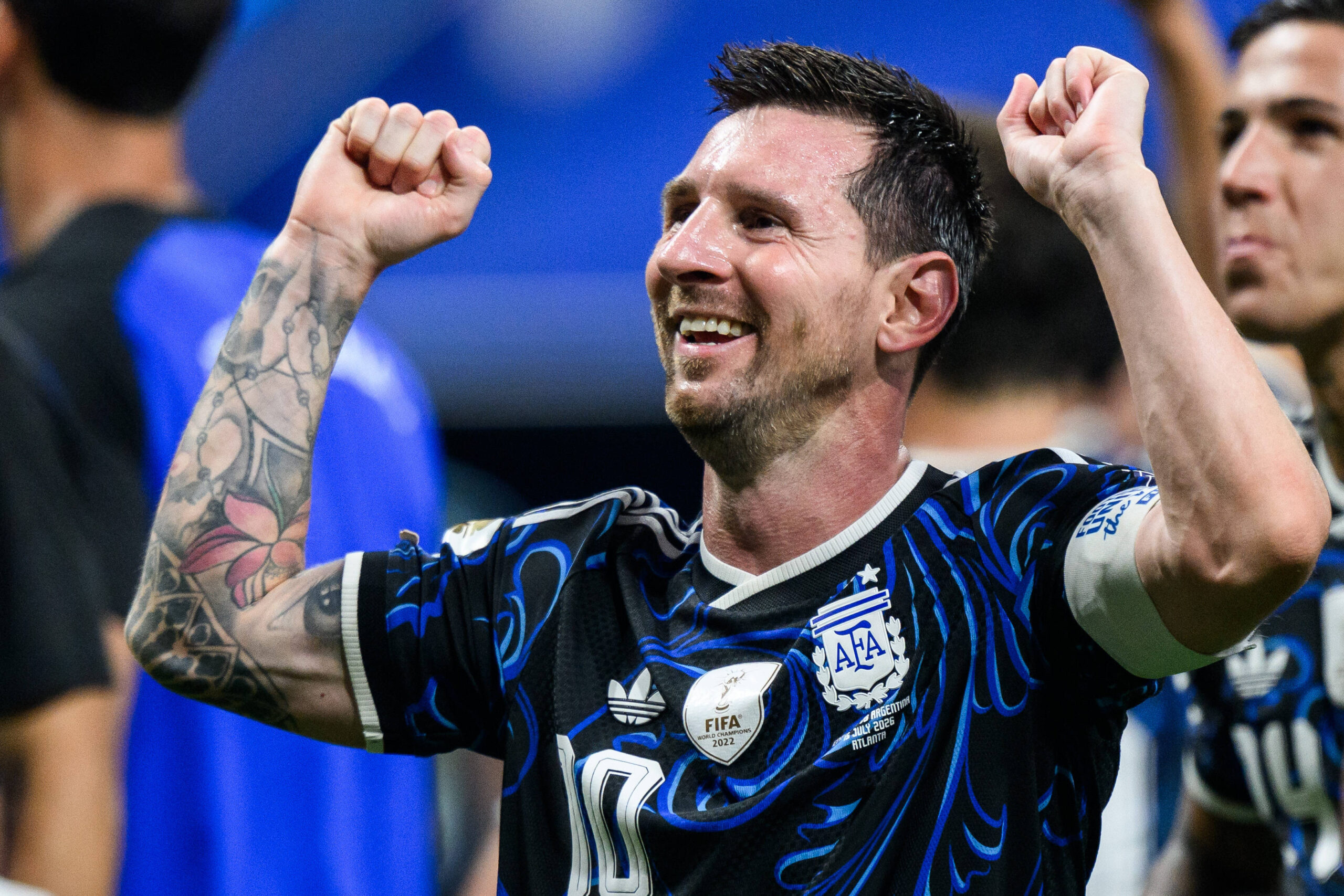 260715 Lionel Messi of Argentina celebrates after the FIFA World Cup, WM, Weltmeisterschaft, Fussball 2026 semifinal football match between England and Argentina on July 15, 2026 in Atlanta. Photo: Joel Marklund BILDBYRAN kod JM JM0828 bbeng fotboll football soccer fotball vm fotbolls-vm fotball-vm fotbolls-vm 2026 fifa world cup 2026 semifinal england argentina jubel *** July 15, 2026: Lionel Messi of Argentina celebrates after the 2026 FIFA World Cup soccer semifinal match between England and Argentina on July 15, 2026 in Atlanta. Photo by Joel Marklund. BILDBYRAN code JM JM0828 bbeng soccer football soccer World Cup soccer World Cup 2026 FIFA World Cup 2026 semifinal England Argentina celebration PUBLICATIONxNOTxINxSWExNORxFINxDEN Copyright: JOELxMARKLUND BB260715JM164