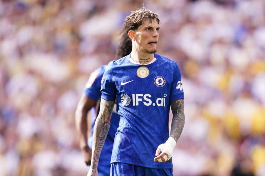 Garnacho in azione con il Chelsea