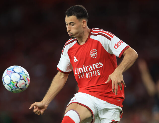 Martinelli in azione con l'Arsenal