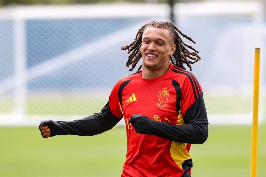 Diego Moreira durante un allenamento con il Belgio