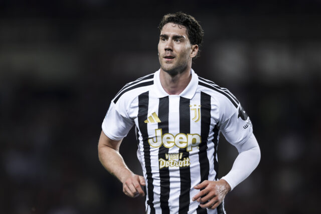 dusan vlahovic con la maglia della Juventus