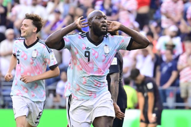 Lukaku esulta dopo un gol ai Mondiali con il Belgio