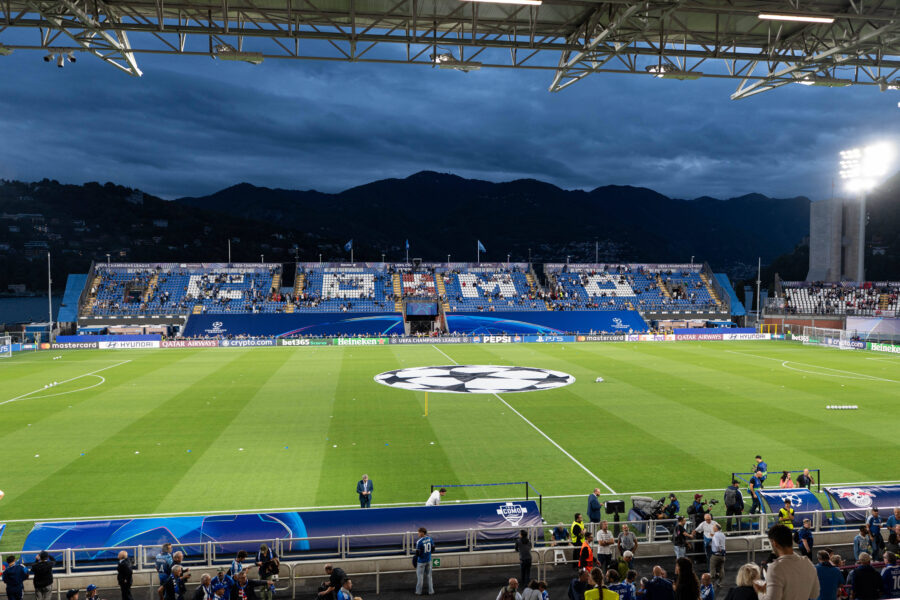 Champions league Como-Mancester United maltempo
