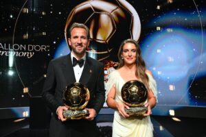 Kane e Alexia Putellas con i Palloni d'Oro