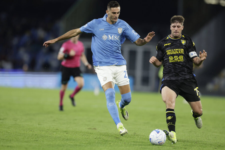 Lucca in azione con il Napoli